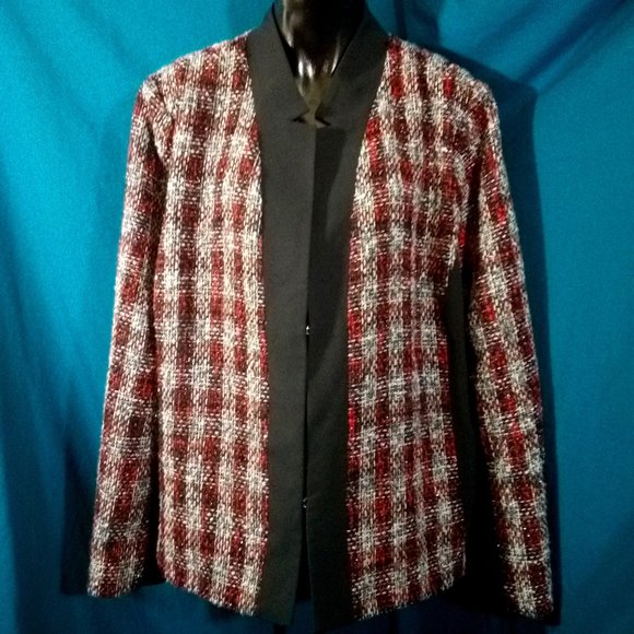 Lane Bryant Jackets & Blazers - Lane Bryant Red/Black Long Sleeve Blazer Size 24